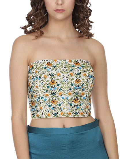 Embroidered Bustier Top