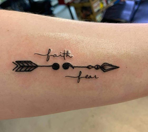 Faith And Fear Tiny Arrow Tattoo