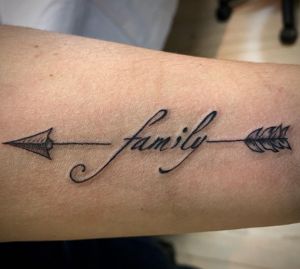 Family Black Arrow Tattoo