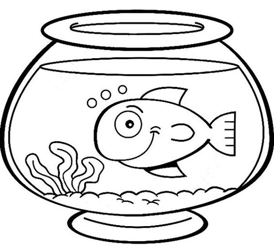 Fishbowl Colouring Page