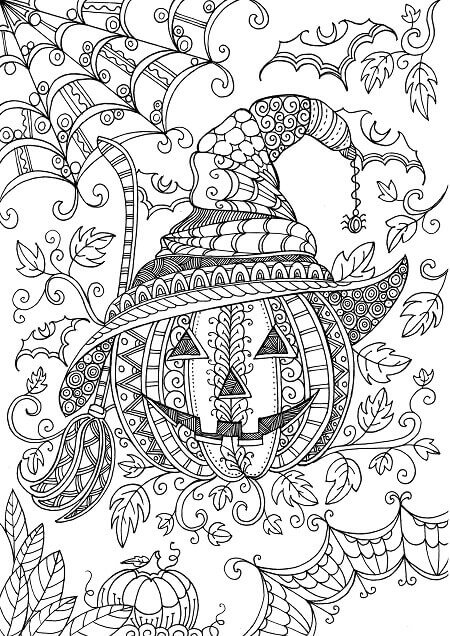 Halloween mandala coloring page
