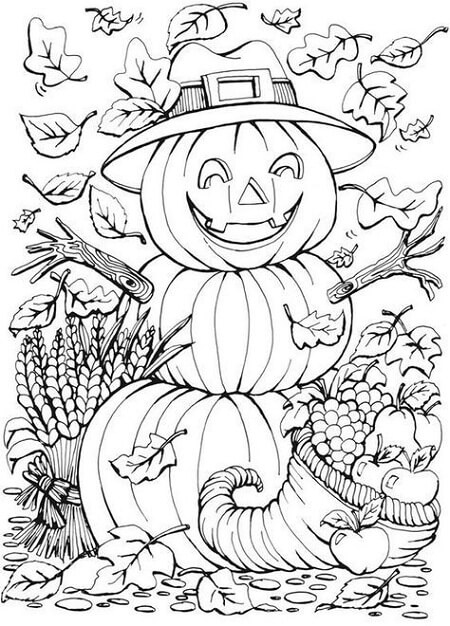 Halloween Pumpkin Colouring page