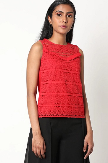 Lace Embroidered Sleeveless Top