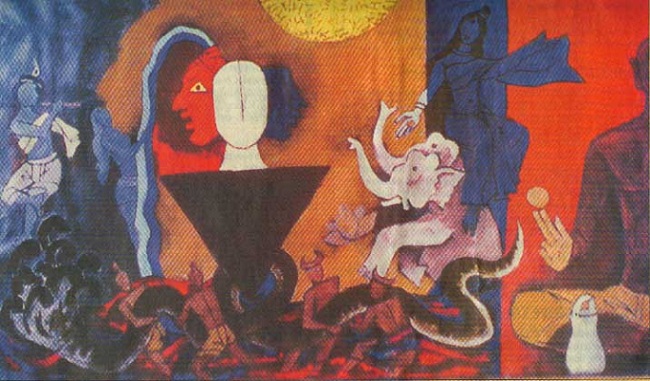 M.f. Hussain Hindu Deities Paintings