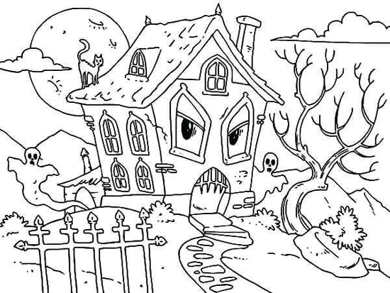 Monster House Colouring Page