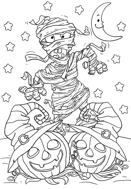 Scary Halloween Colouring page