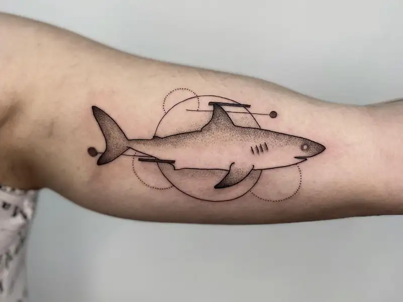 great white shark tattoo  k power  Flickr