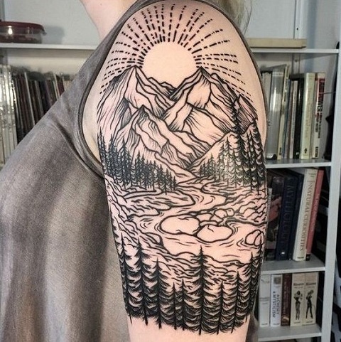 Simple Nature Tattoo Design