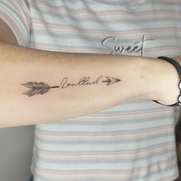 Simple Arrow Tattoo Designwith A Name