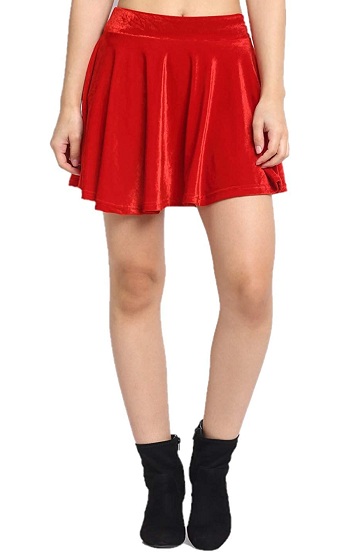 Velvet Skater Mini Skirt