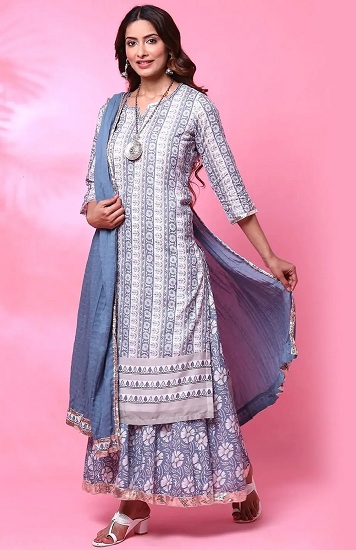 Cotton Kurti Sharara Set For Women Online - Shop online women fashion,  indo-western, ethnic wear, sari, suits, kurtis, watches, gifts.