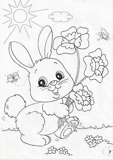 Charming Bunny Colouring Page