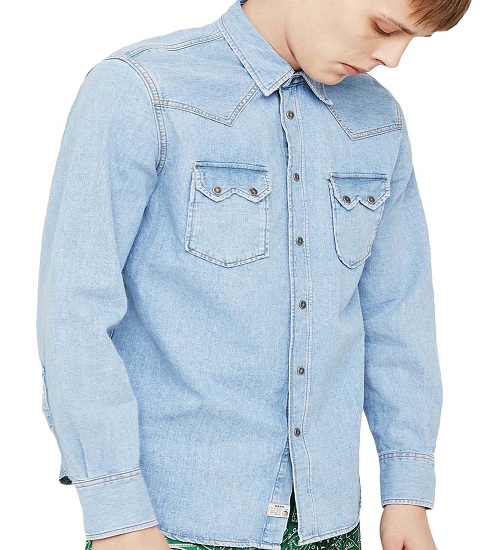 Diesel Denim Shirt With Double Pockets