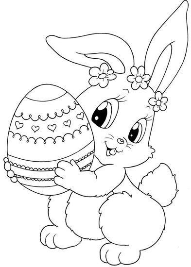 Easter Rabbit Colouring Page