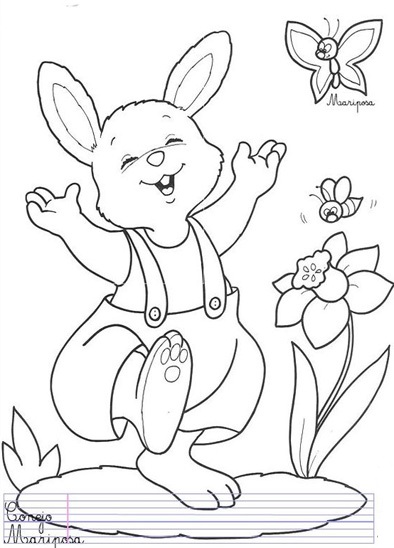 Funny Bunny Colouring Sheet