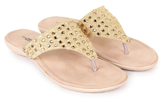 Gold Studded Thong Sandals