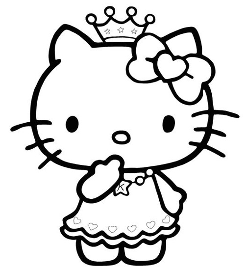 Kitty Princess Colouring Pages