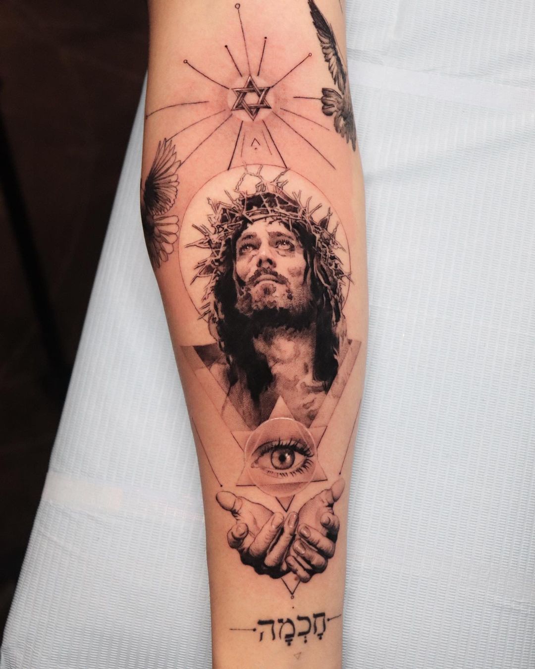 Illuminated Jesus Christ Tattoo