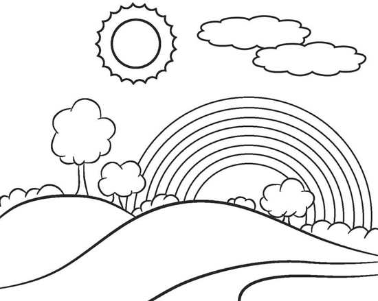 rainbow coloring book for kids (Beautiful Coloring Pages of rainbow)