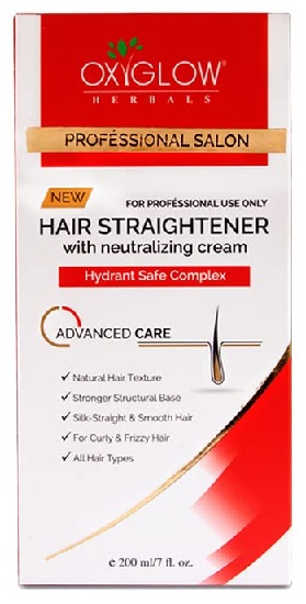 Oxyglow Herbal Professional Salon Hair Straightener with Neutralizing Cream