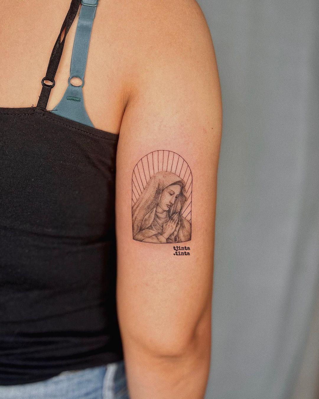 Praying Virgin Mary Arm Tattoo