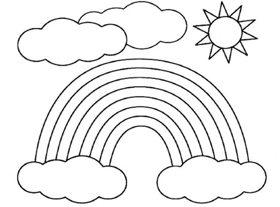 Preschool Rainbow Colouring Pages