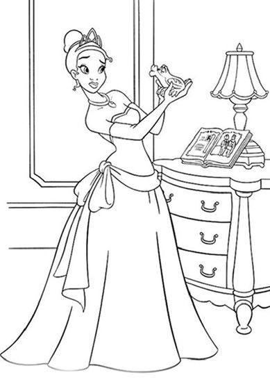 Princess And The Frog Colouring Pages