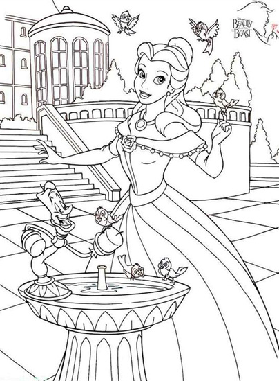 Princess Belle picture to colour in