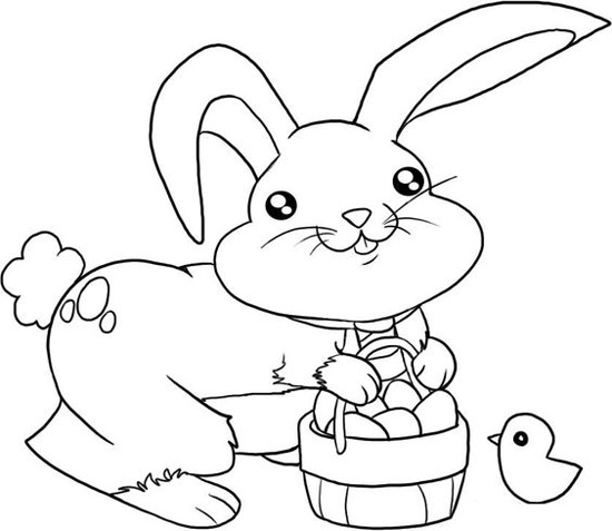 Rabbit Colouring Page For Kids