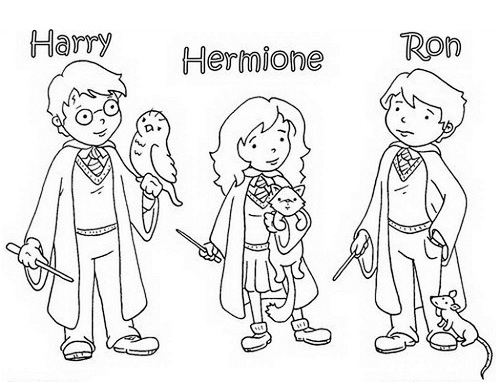 Harry potter cartoon coloring image