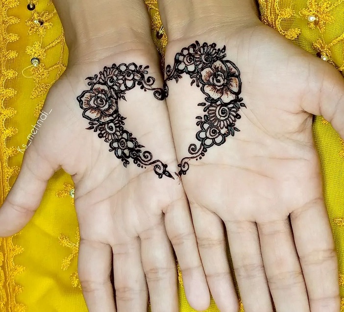 Easy heart mehandi design | Mehandi designs, Henna, Mehndi
