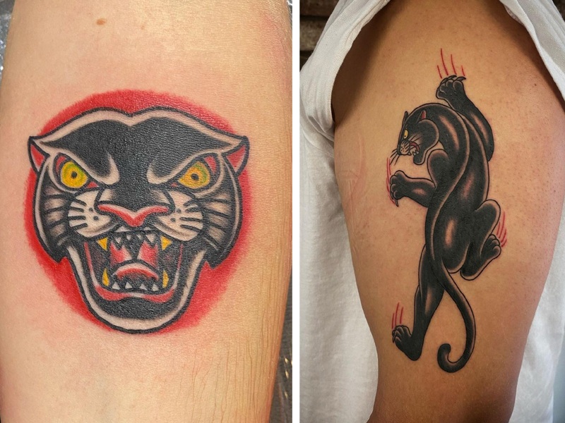 Panther and hearts piece from today  Andy McDaid Tattoos  Facebook