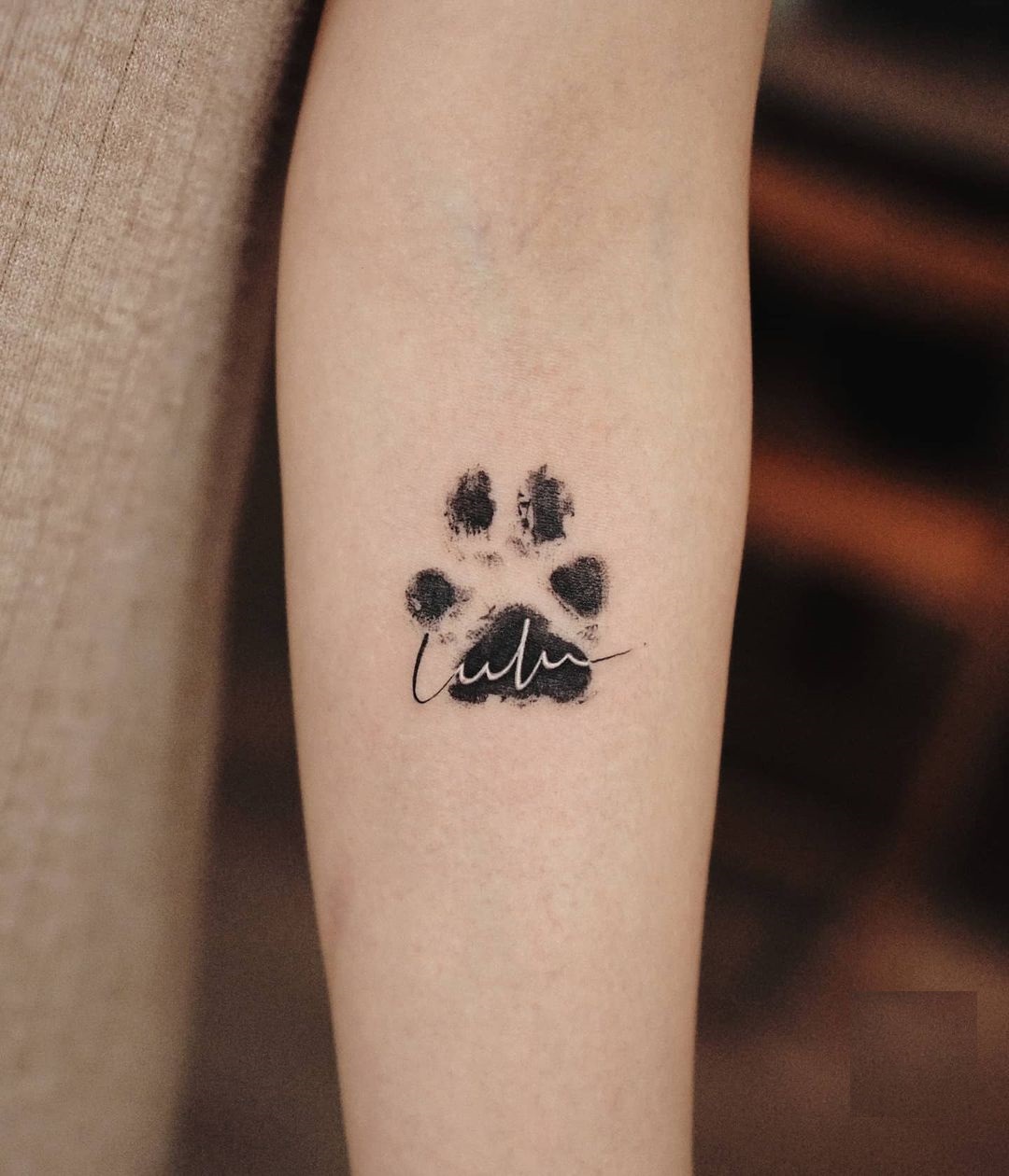 Real Paw Print And Signature Tattoo