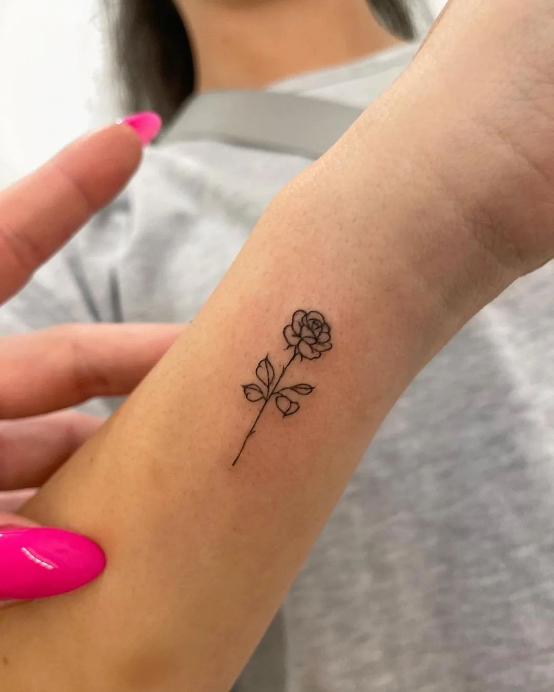 Solo Rose Elegance Tiny Tattoo