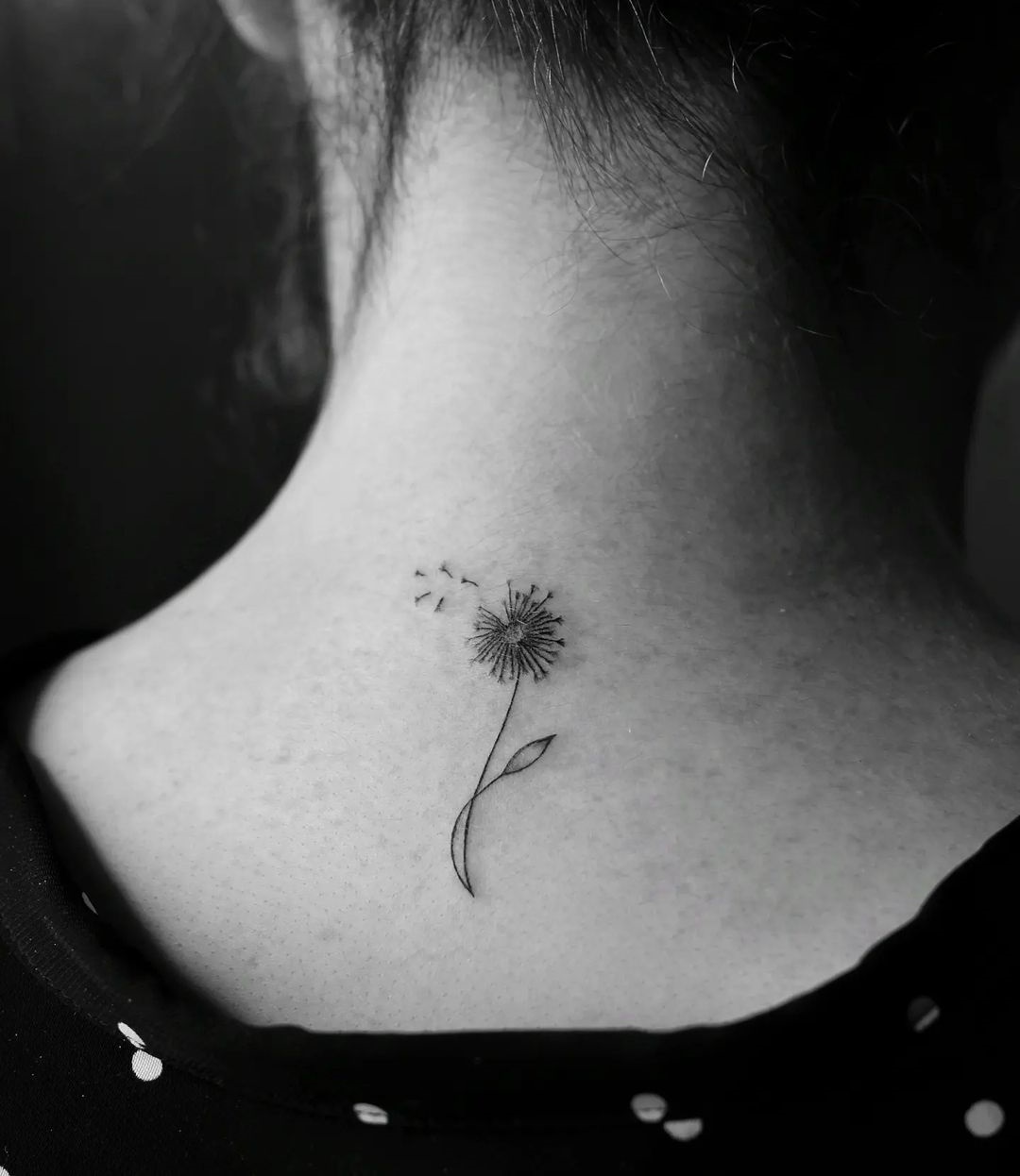 Whispering Dandelion Small Flower Tattoo
