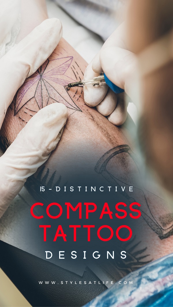 15 Beautiful Compass Tattoo Designs