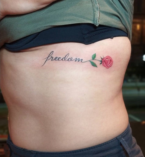 Attractive Freedom Flower Tattoo