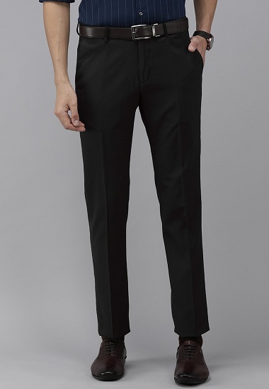 Black Mid Rise Tailored Trousers