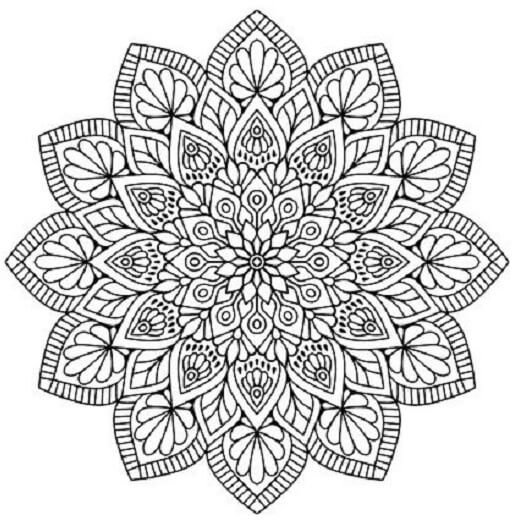 Bohemian mandala coloring page