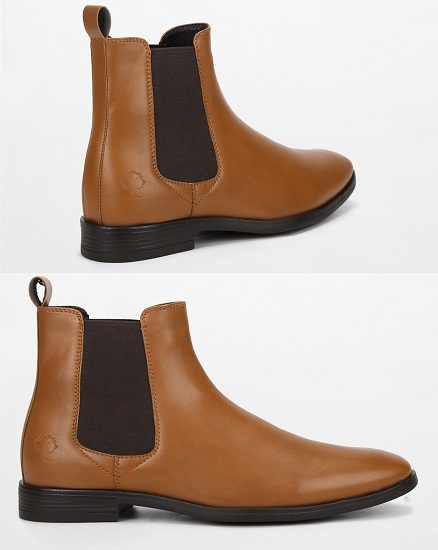 Brown Ankle Slip On Boots
