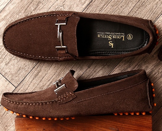 Brown Suede Slip On Loafers