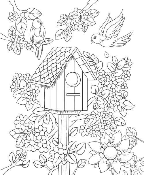 Children Spring Coloring Page