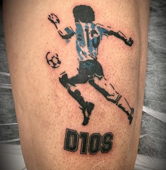 Colourful Football Player Tattoo