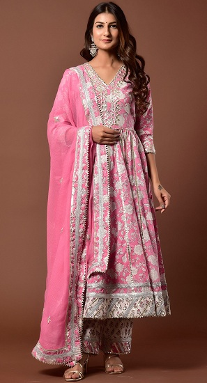 Designer Cotton Anarkali Salwar Suit