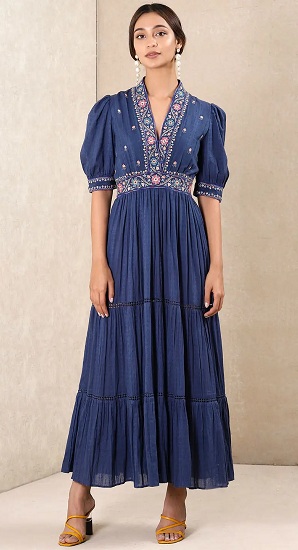 Designer Embroidered Fit And Flare Dress