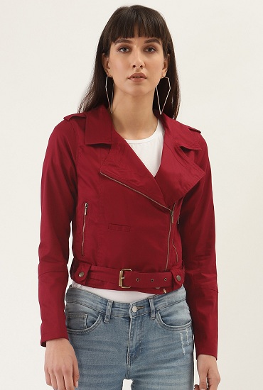 LiLiMeng Women Solid Basketball Uniform Pockets Slim Biker Motorcycle Soft Zipper Short Coat Jacket Tops 