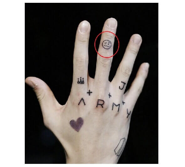 Jungkook Emoji Hand Tattoo