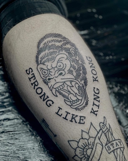 Kink Kong Gorilla Tattoo On The Forearm