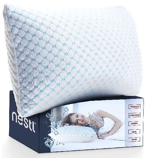 Nestl Coolest Pillow Heat and Moisture Reducing Gel Infused Memory Foam Pillow