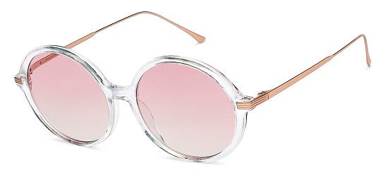 Pink Round Transparent Sunglasses
